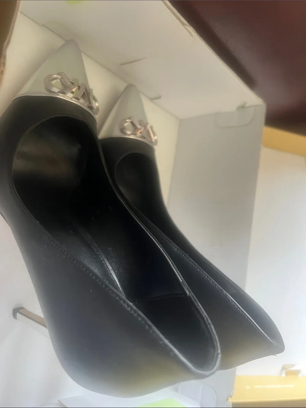 Michael Kors Black Pumps with Silver Pointed-Toe Caps
